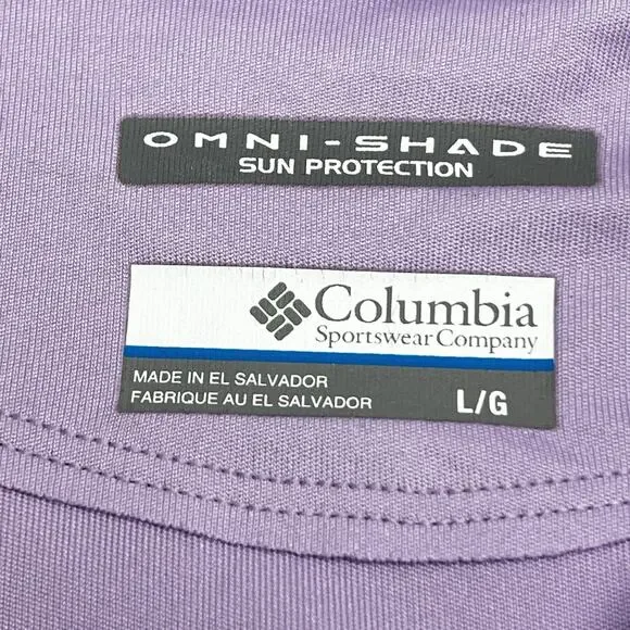 Columbia PFG Omni-Shade Base Layer Long Sleeve Shirt Top Lavender Women's Size L - Picture 4 of 7